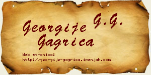 Georgije Gagrica vizit kartica